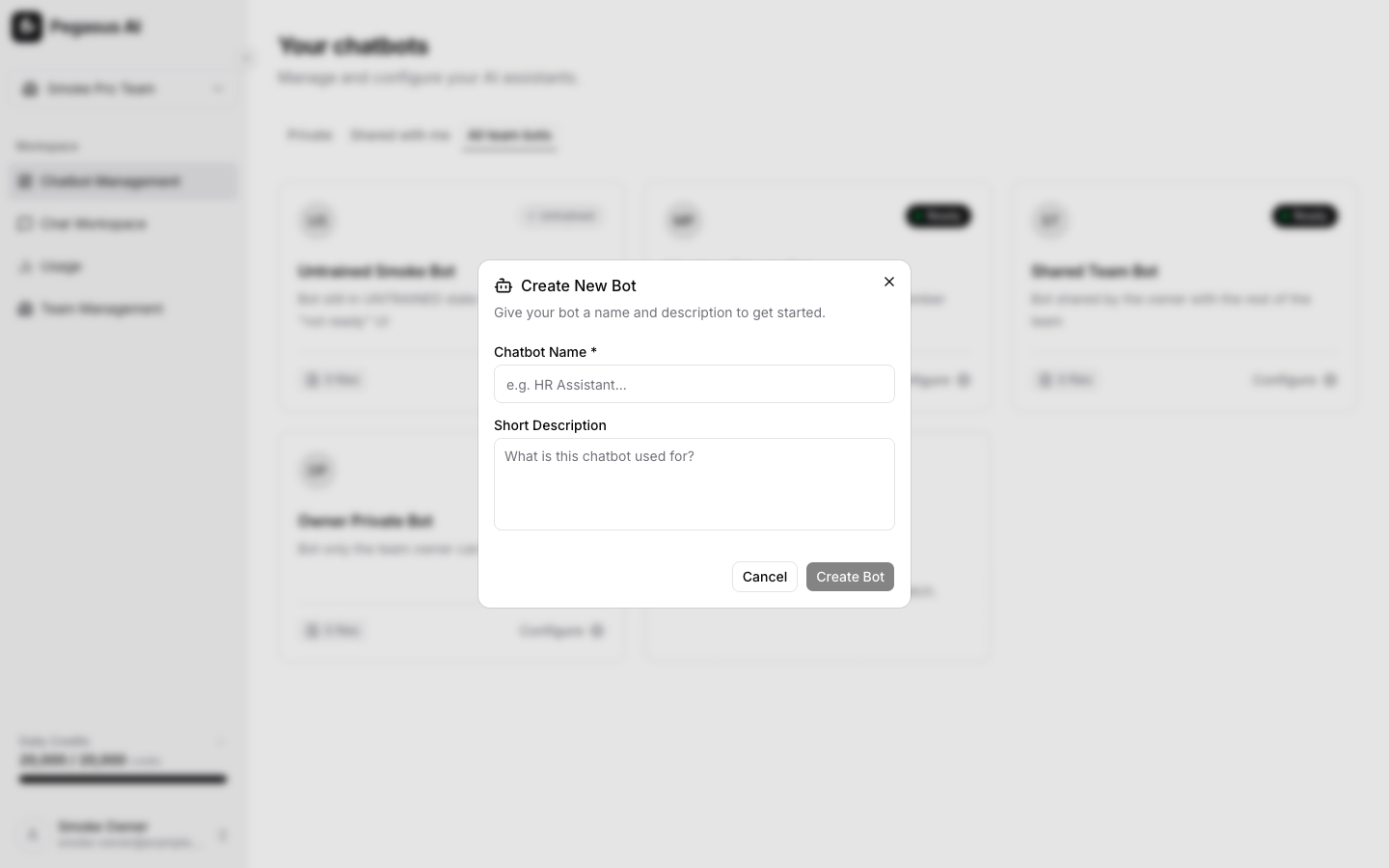 Create Bot wizard step 1